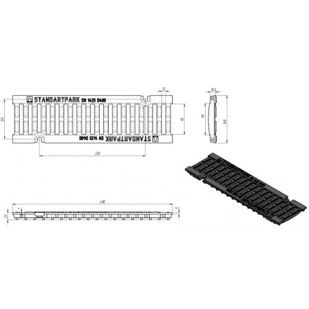 Dren de șanț din beton FB PRO D400 DN100 H500