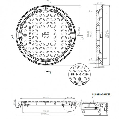 Poklopac Ø600 C250 H60