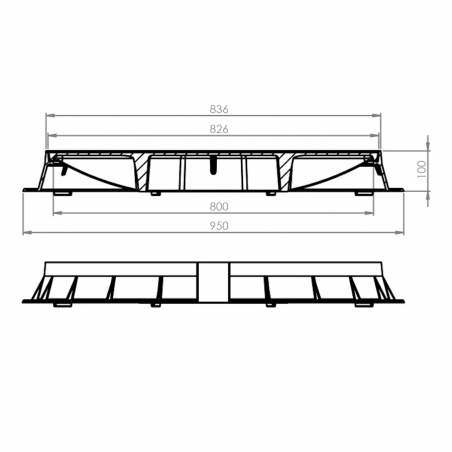 Capac de canal D400 Ø800 /I/