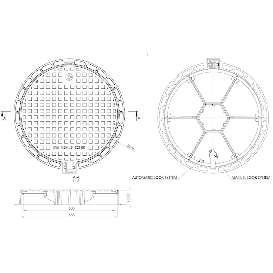 Poklopac Ø600 C250 /P/ H95
