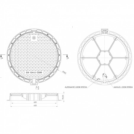 Poklopac Ø600 C250 /P/ H95