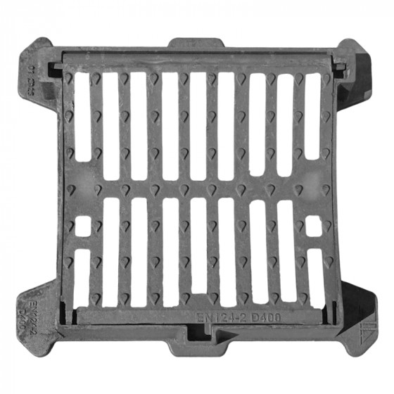 Cast iron sewage grate 400x400 D400 oval /P/ H80 /new model/