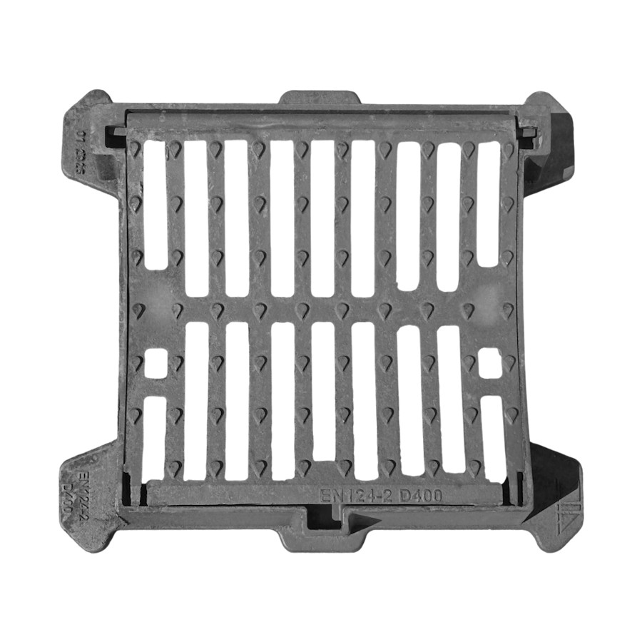 Cast iron sewage grate 400x400 D400 oval /P/ H80 /new model/