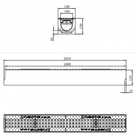 Polimerbetonski kanal FB BASE C250 DN100 H125