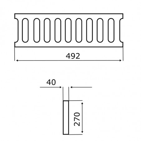 Решетка за линеен отводнител 492/270/40/D400